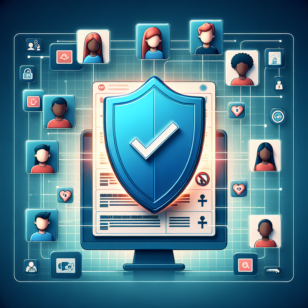 An illustrative depiction of an advanced digital tool in the process of blocking inappropriate content being sent to adolescent users. The tool can be represented as a shield symbol appearing on a screen demonstrating the blocking process. To symbolize adolescent users, small avatar icons around the screen, reflecting a range of descent like Caucasian, Hispanic, Black, Middle-Eastern, and South Asian with both male and female representation. The inappropriate content can be symbolized as pixelated or blurred images. Ensure there is nothing explicit or offensive in the depiction.